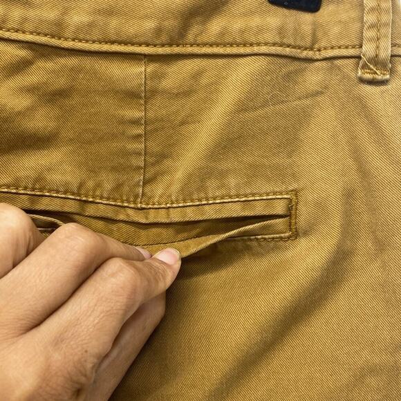Old Navy Pixie Pant Stretch Ankle Chino Ochre Brown with tuxedo stripe on side - Picture 6 of 10
